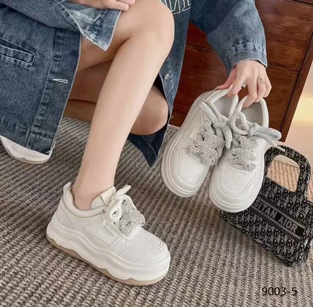 【韩衣舍】9003-5厚底圆头时尚休闲鞋百搭夏季网面运动鞋透气休闲鞋