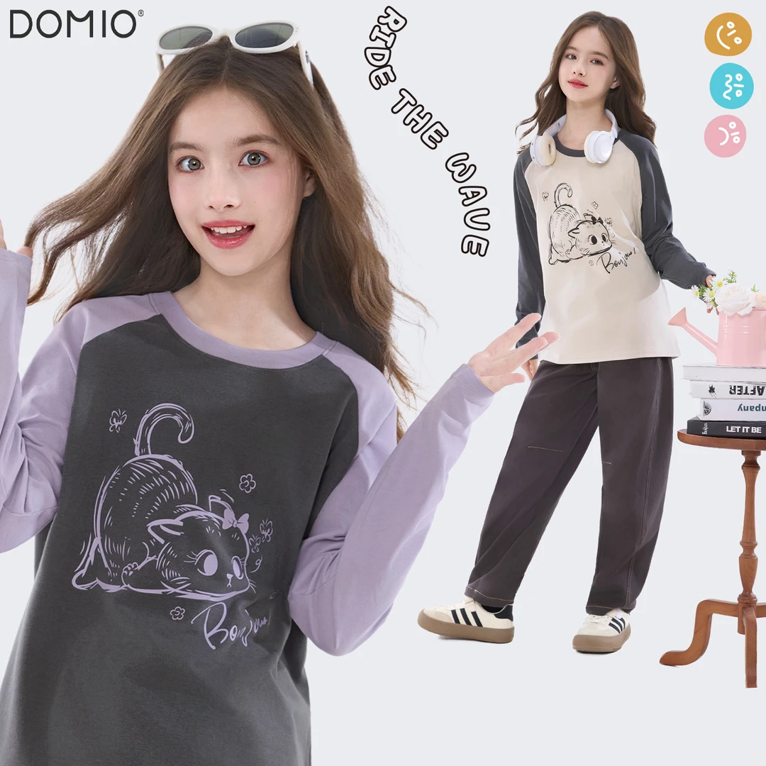 女童T恤长袖2025新款春秋季儿童打底衫大童休闲上衣洋气韩版童装