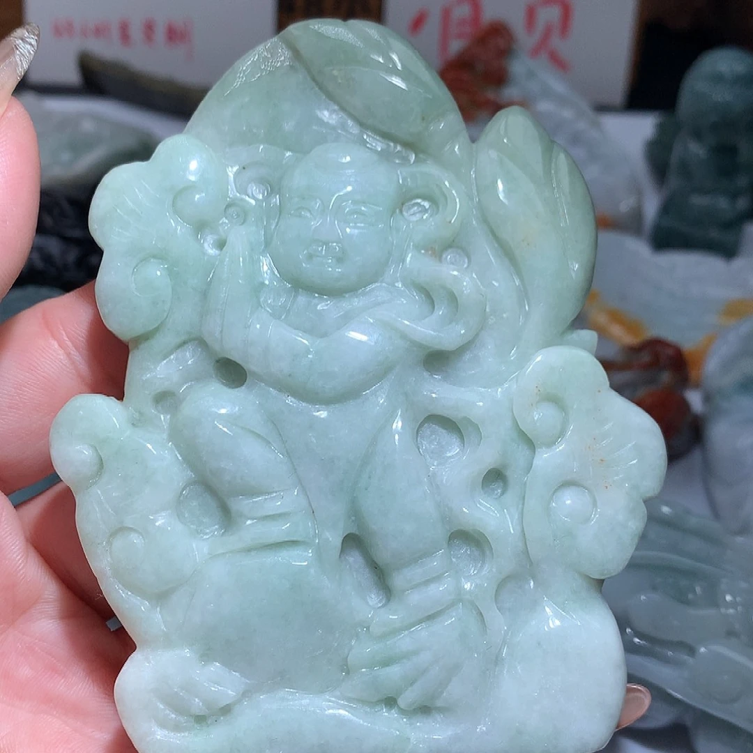 翡翠未镶嵌颈饰保真天然A货翡翠