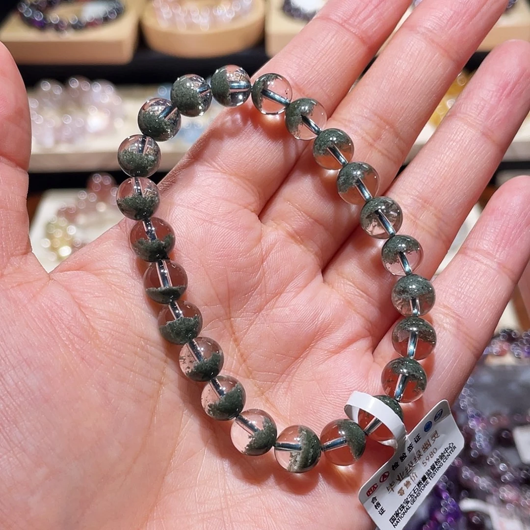 未镶嵌水晶手链绿幽灵手链，晶体通透
