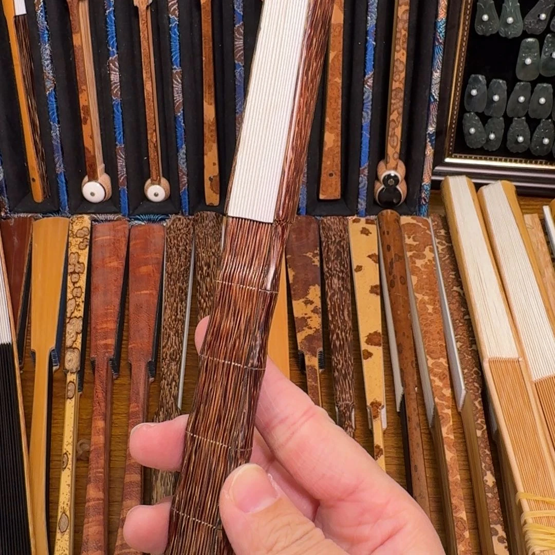 香***啊扇子兵哥扇艺斑竹折扇