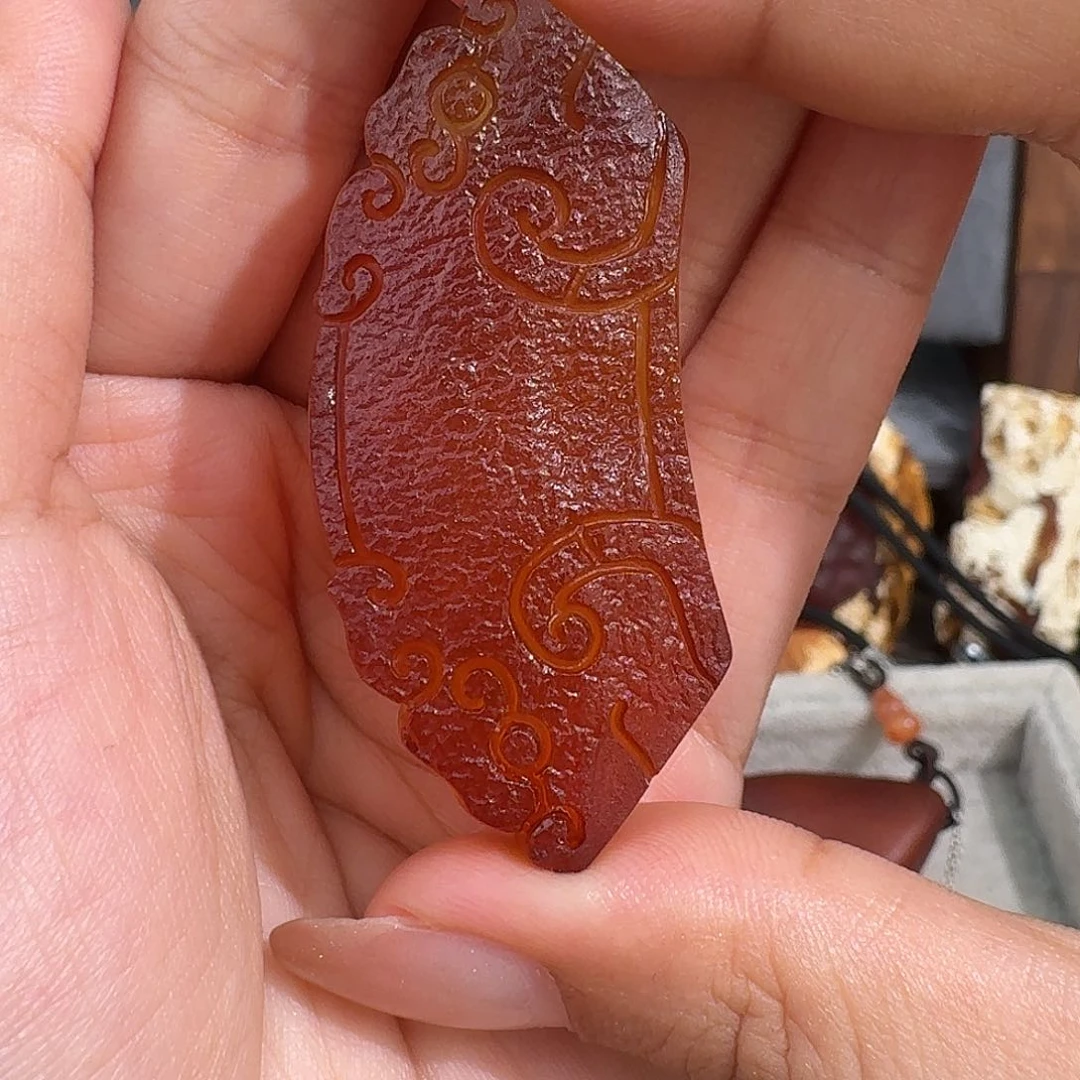 心***印未镶嵌琥珀裸石我