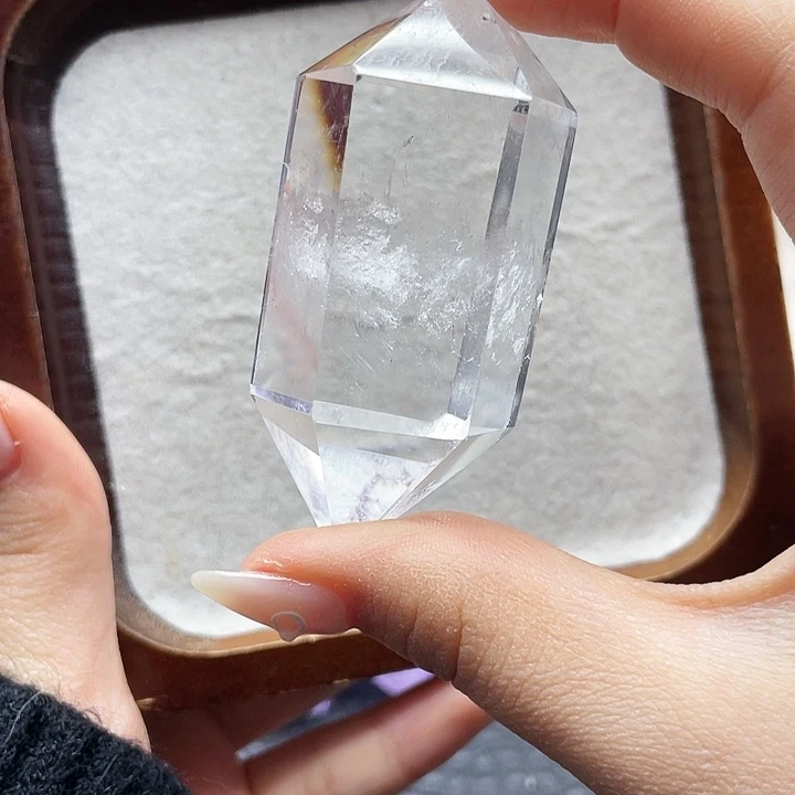 珠宝半成品未镶嵌水晶16白水双尖高6.6cm宽3cm