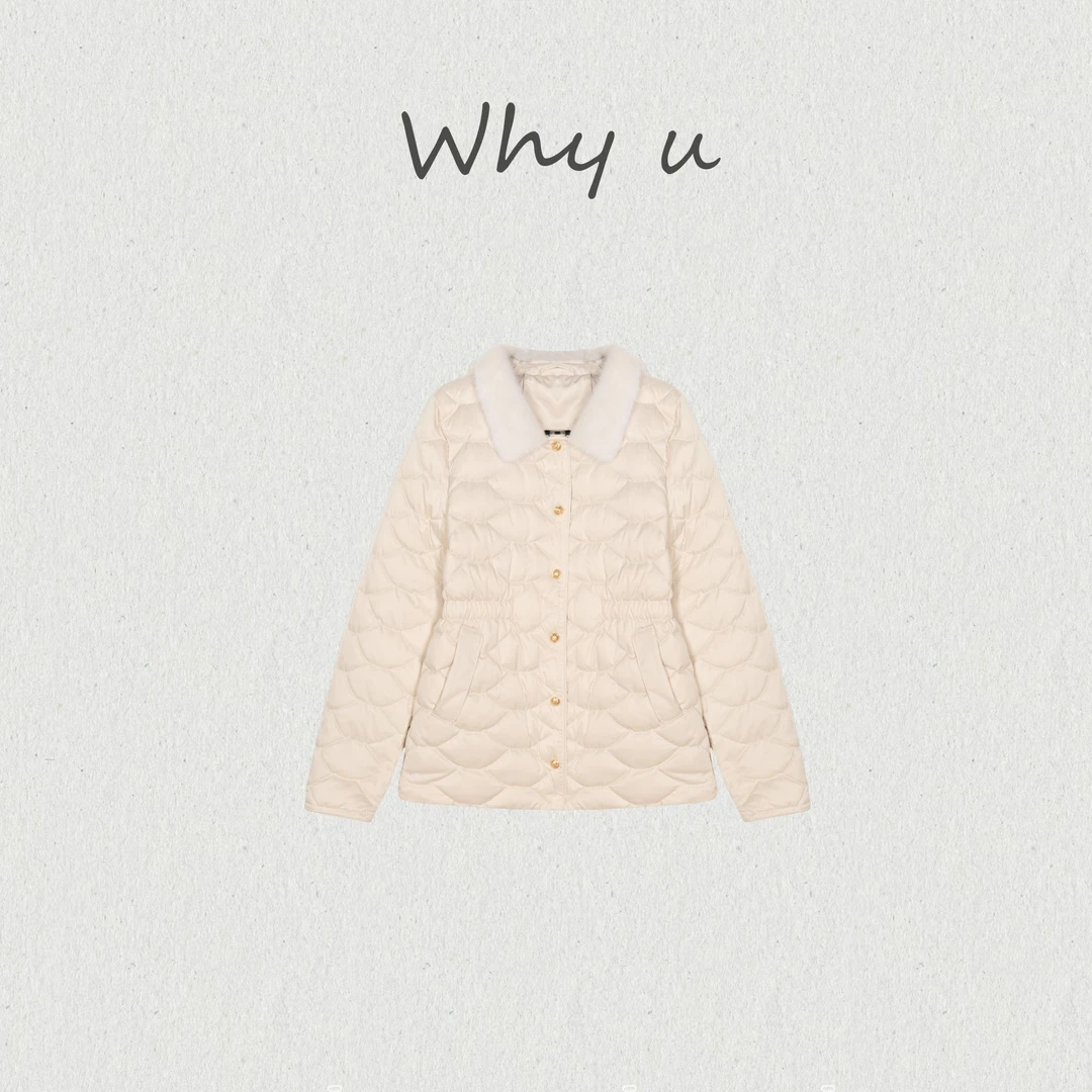 WHY U-25AW水貂毛菱格收腰抽绳侧缝羽绒服【时慢】
