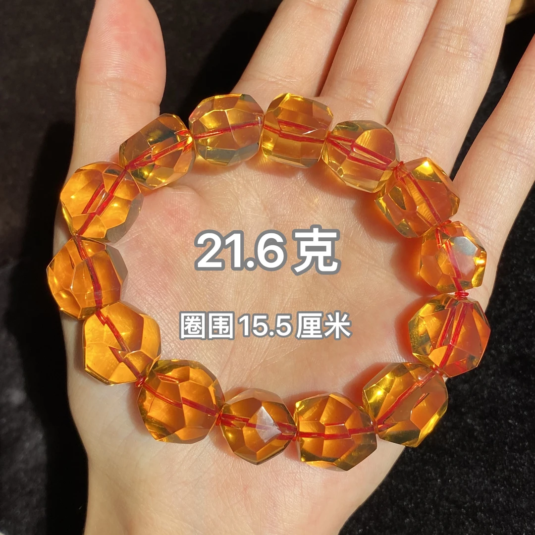 【小伊琥珀】21.6克血茶切割款切割球手串