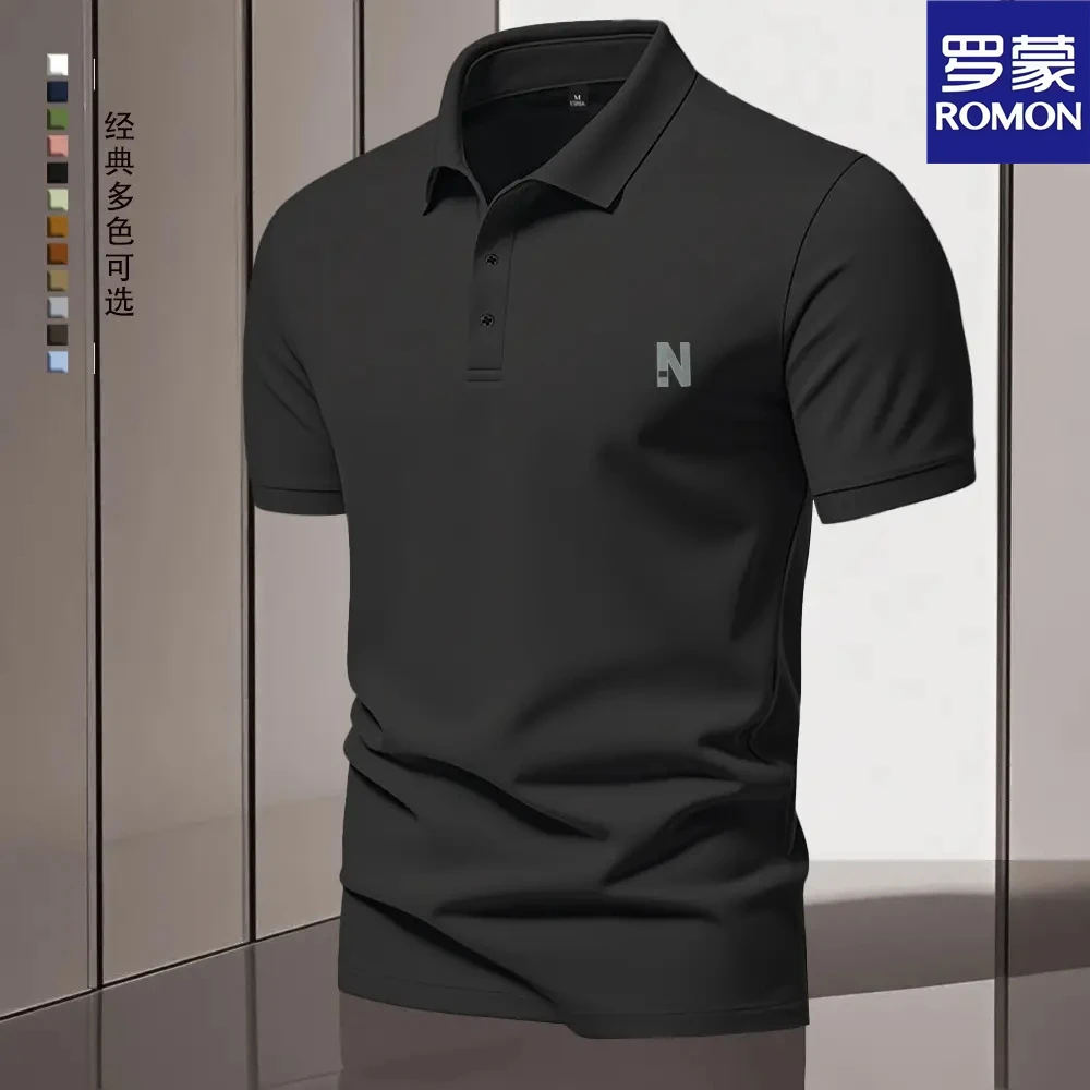 罗蒙polo衫男士2025夏季新款短袖翻领商务T恤经典半袖上衣休闲款