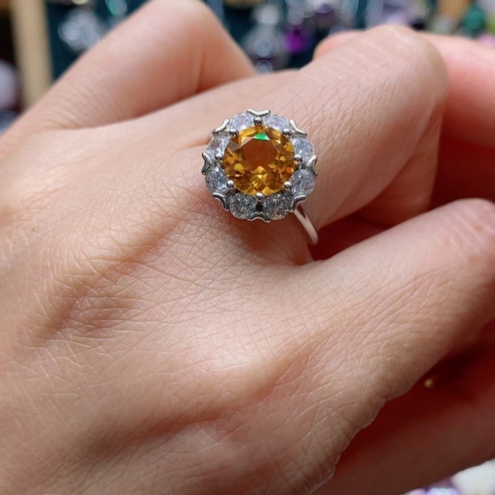 银S925镶嵌戒指水晶天然水晶戒指