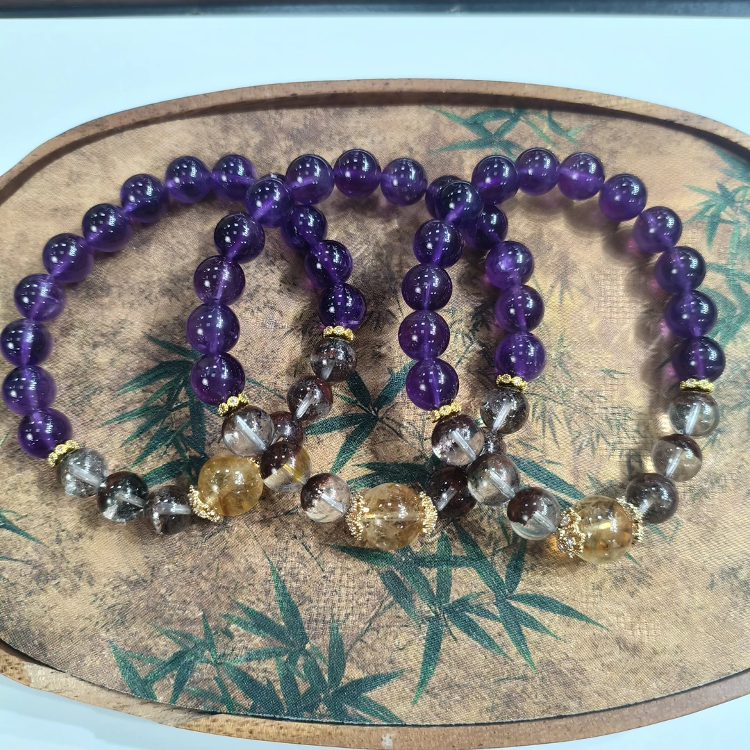 【书记甄选】天然原创紫水晶单圈手链 多样性发一件 约9mm JS4856