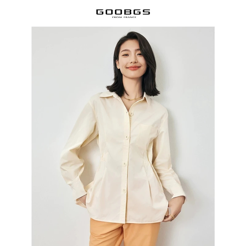 【谷邦L+】谷邦GOOBGS 纯色腰部抽绳衬衫 G3111528