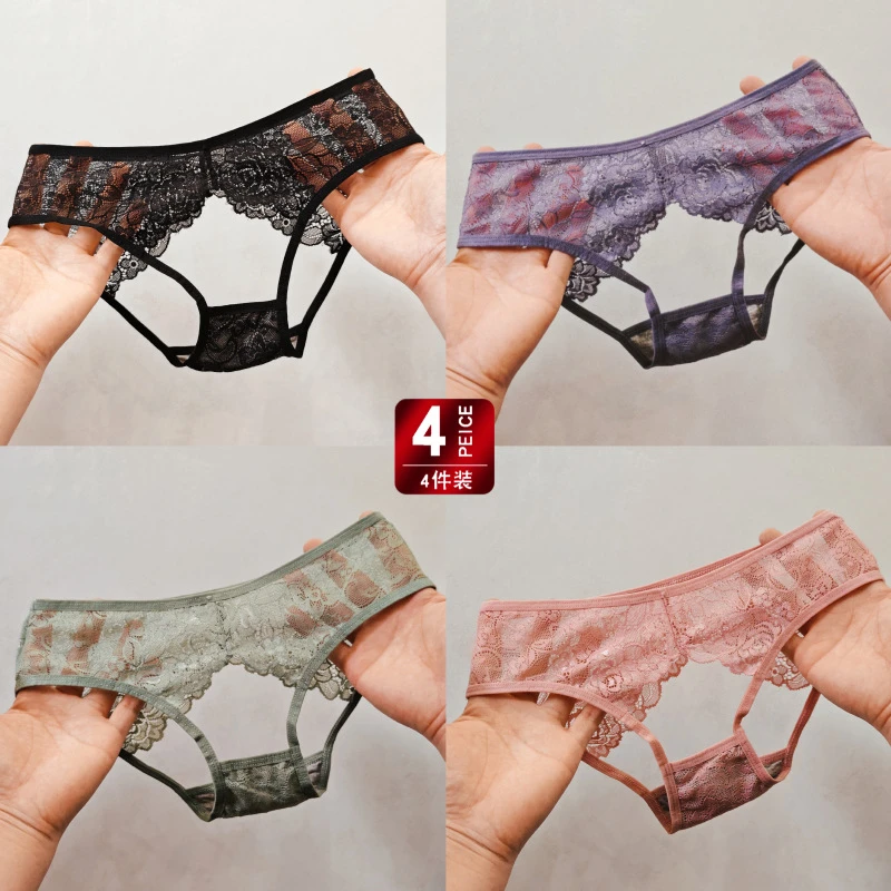 新品女款新品爆款蕾丝镂空女士内裤调情性感火辣纯欲三角裤女低腰