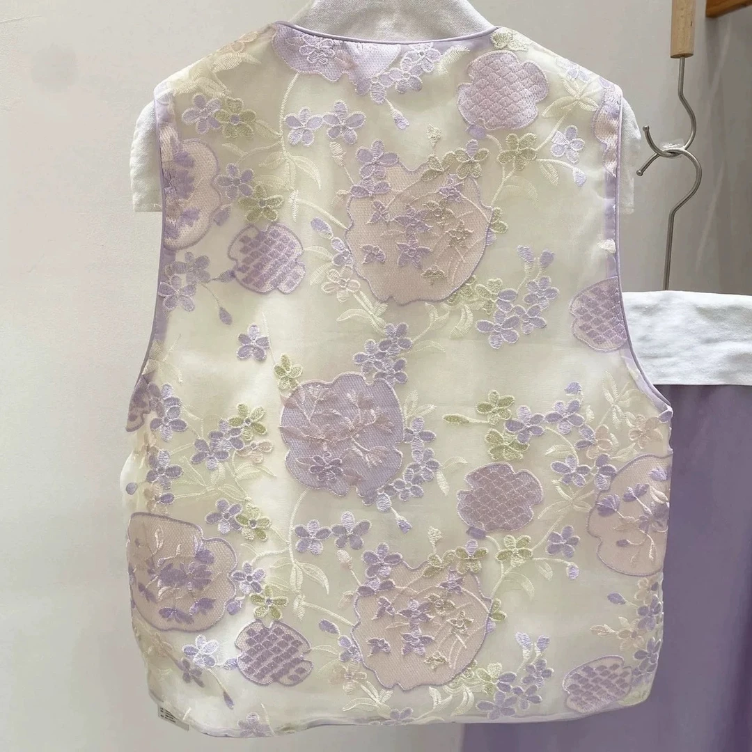 【福利衣服】301-350优雅风刺绣常规款马甲薄款女马夹立领唐装