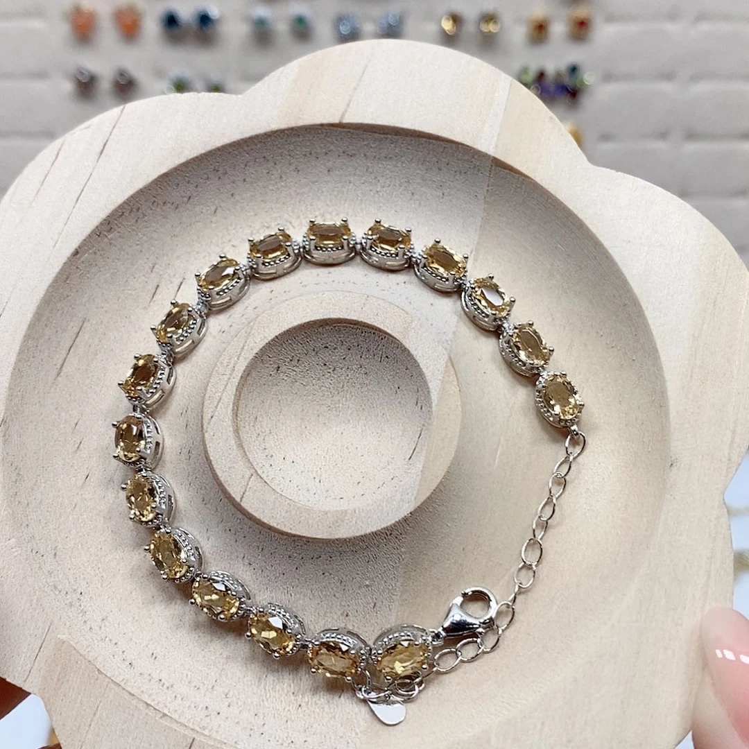 水晶手链银S925镶嵌手链