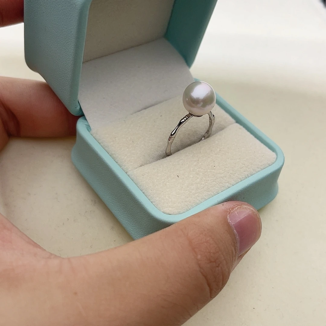银S925镶嵌戒指淡水珍珠