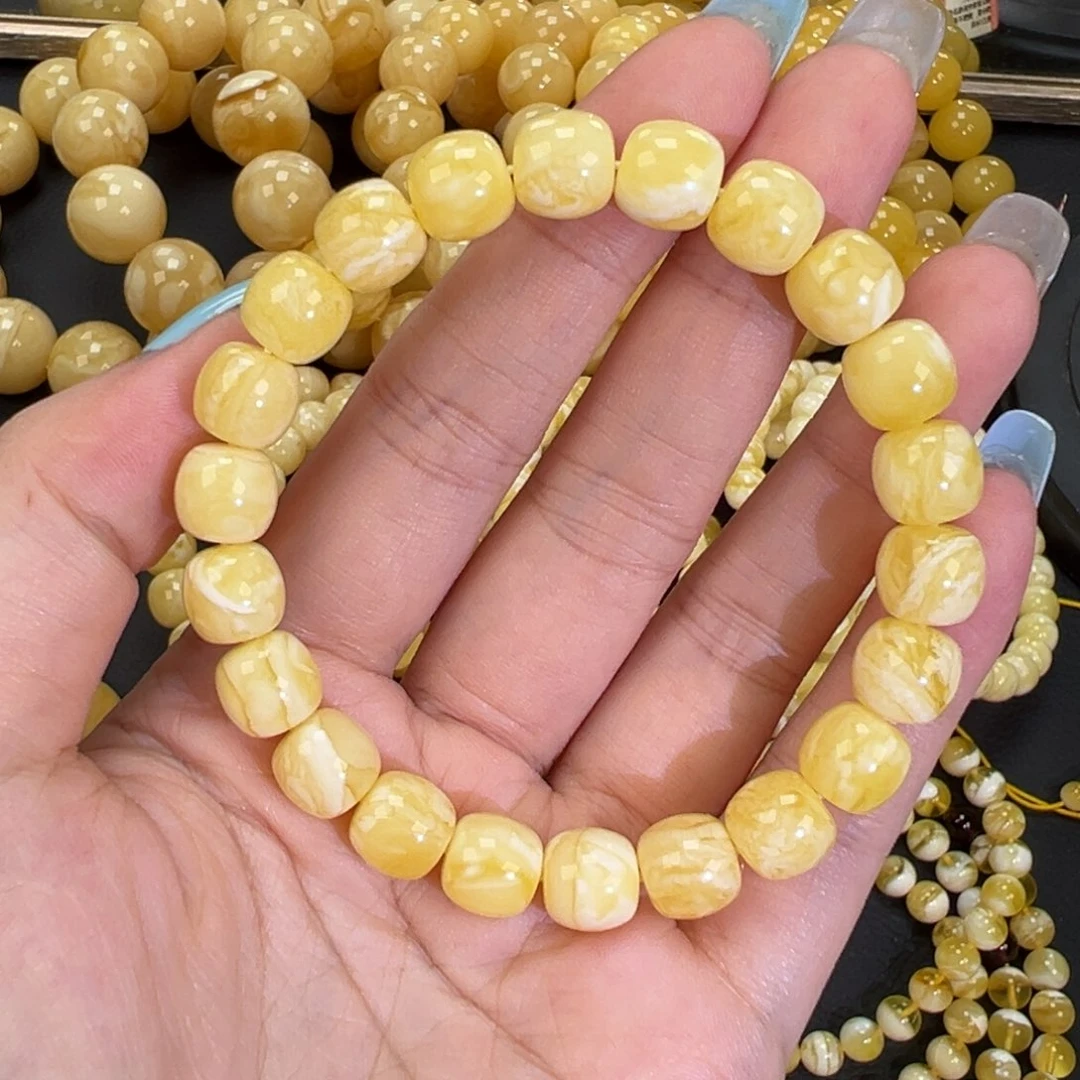 琥珀未镶嵌手链白蜡精工