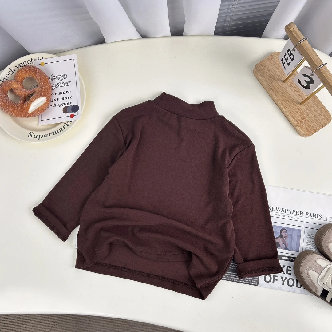 【新品】儿童打底衫2025新款秋装男童长袖半高领上衣BMQ1672