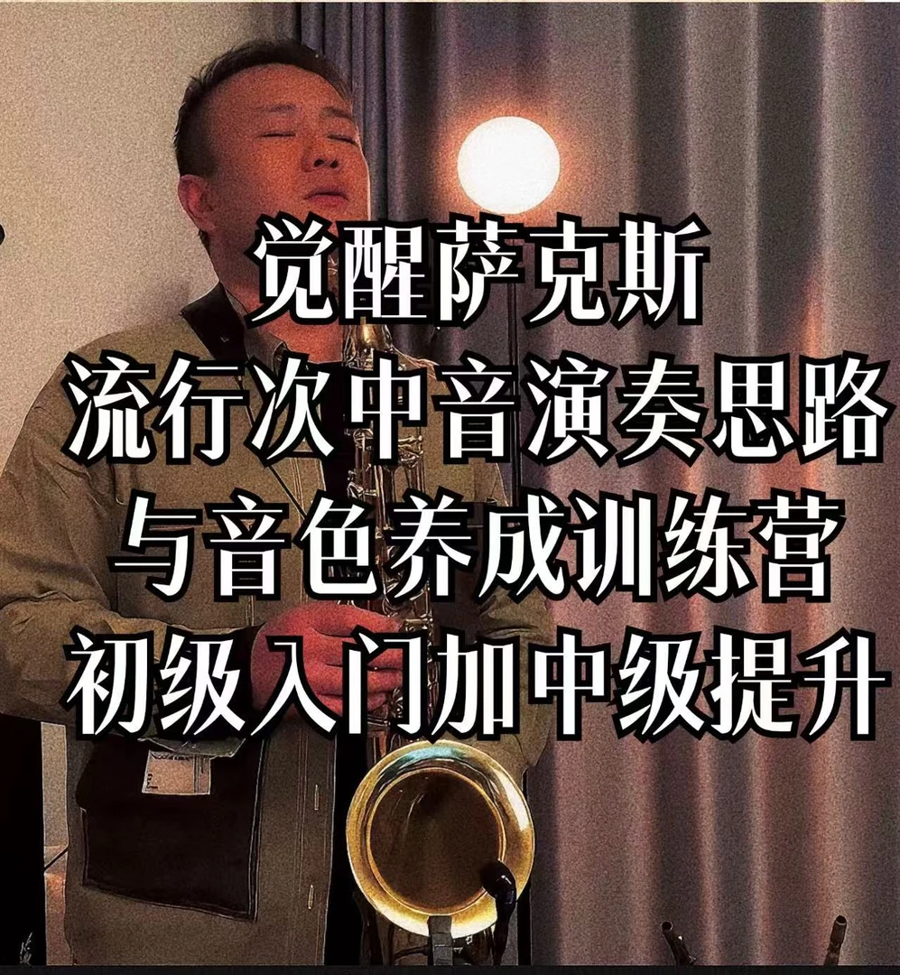 萨克斯初级加中级流行次中音演奏思路与音色养成、实战曲目训练营