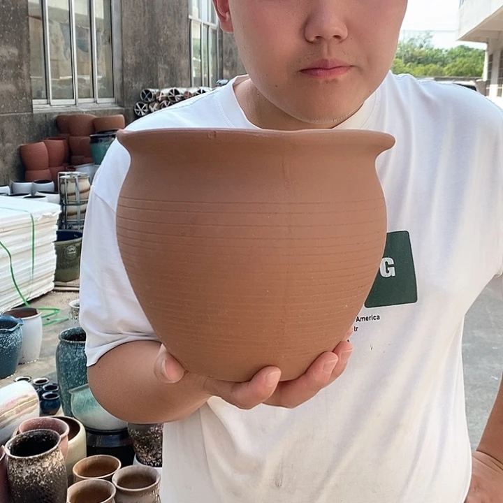 紫砂花盆口20高18瑕疵