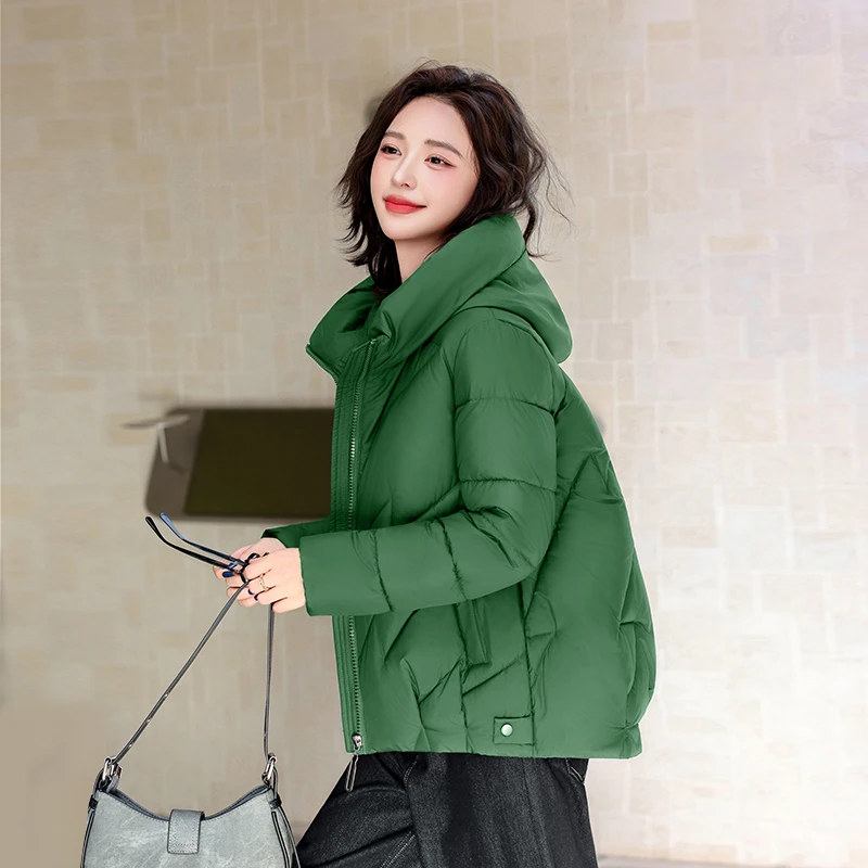 【黄小西198】冬季短款加厚宽松保暖韩版外套冬装老钱风棉服外套