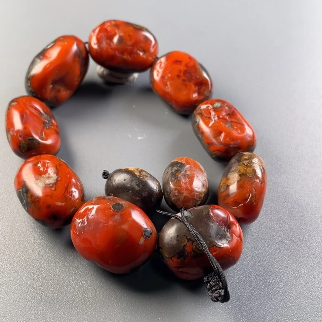 南红玛瑙天然原矿杨柳阿东寨老南红随形单圈未镶嵌…**孟