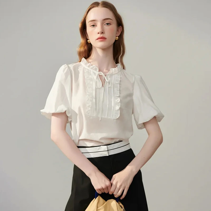 45749【碧系列】泡泡袖衬衫LB1863+LB1862