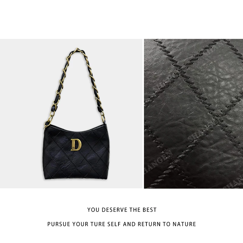 【尚恩CC】SD-50217-复古黑-轻奢时尚百搭新款女包