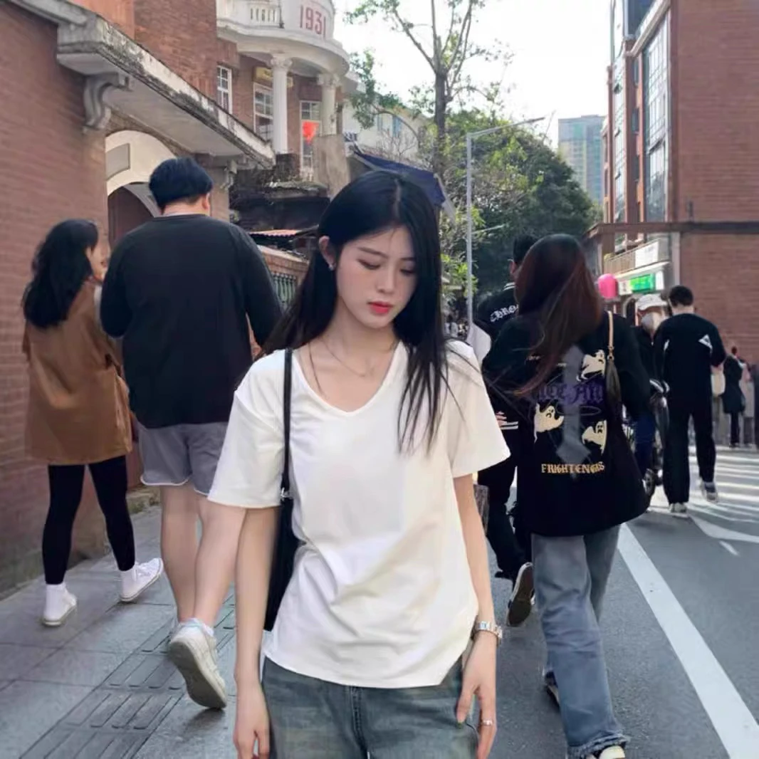 【小朱专属】2025新款v领莫代尔爆款短袖T恤