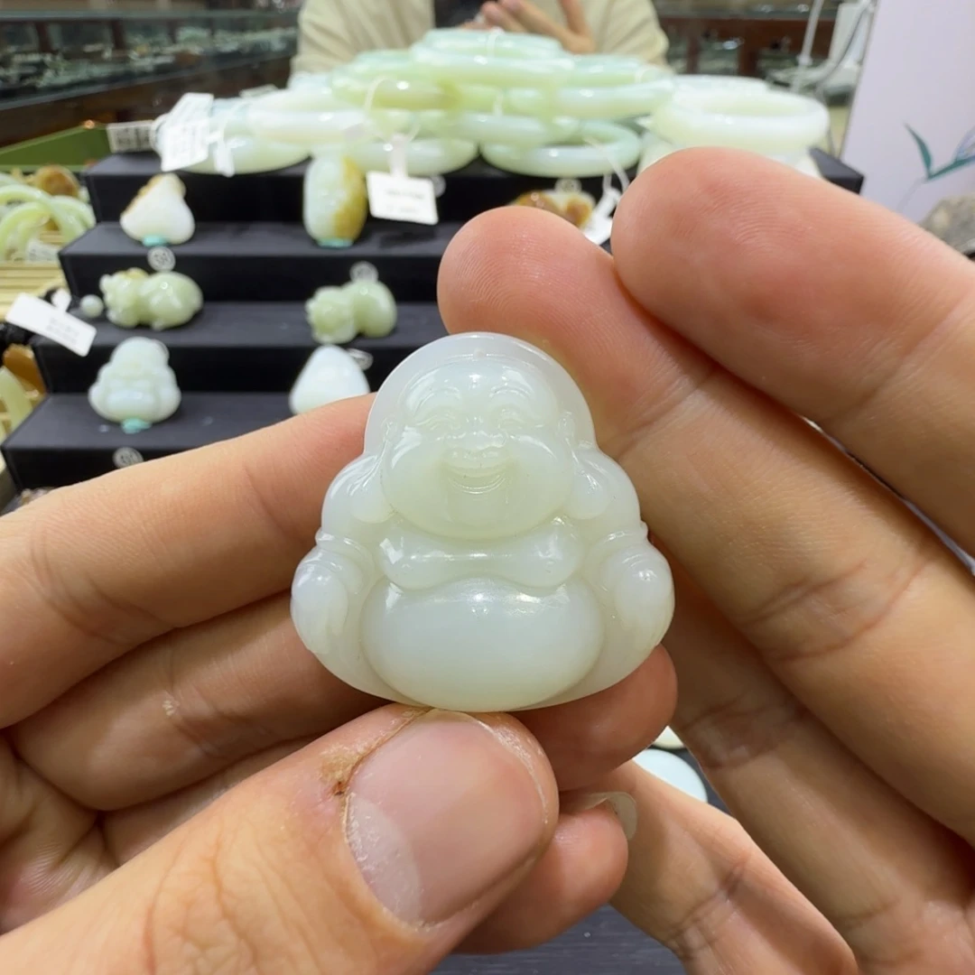 和田玉未镶嵌吊坠(赠链)新疆和田玉佛公