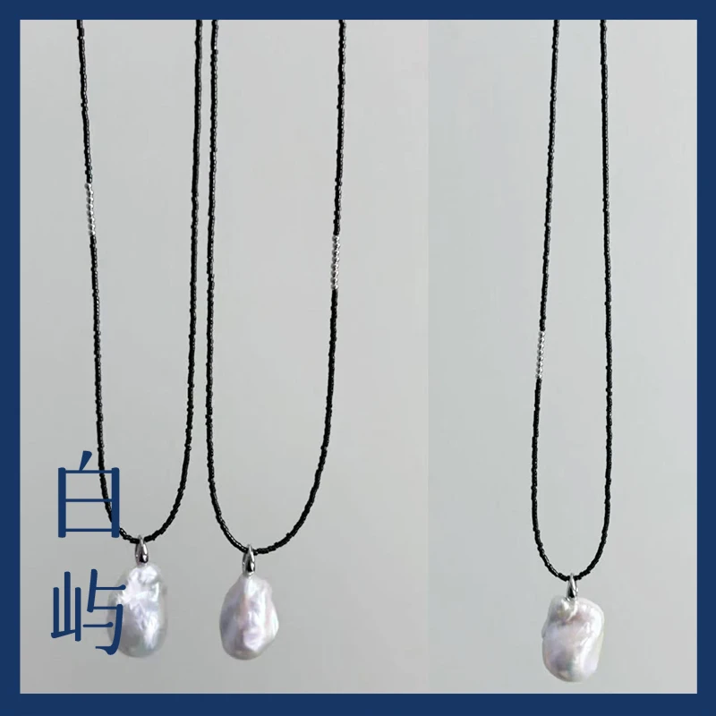 PN03天然淡水巴洛克珍珠S925银吊坠项链25-30mm(多样性发一)