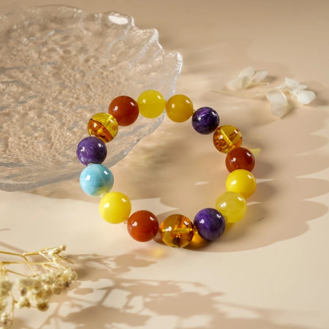 【杰杰老师严选】天然蜜蜡多宝手串M640GXS011