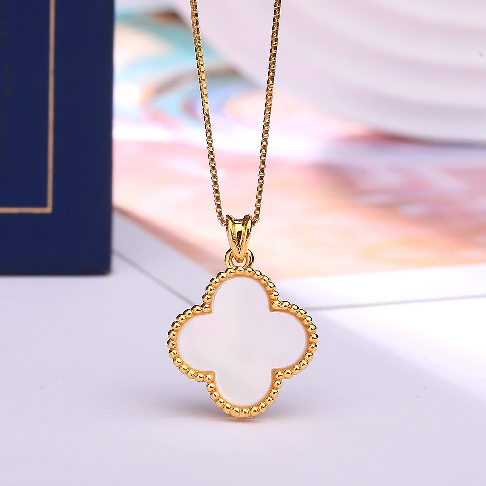 【佳佳专属】18k金豪镶贝壳（贝母）四叶吊坠（不含链）轻奢经典气质