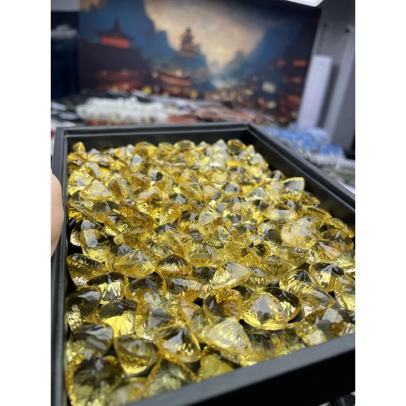 【小耿珠宝】黄水晶千禧面爱心吊坠裸石（多样性发其一）