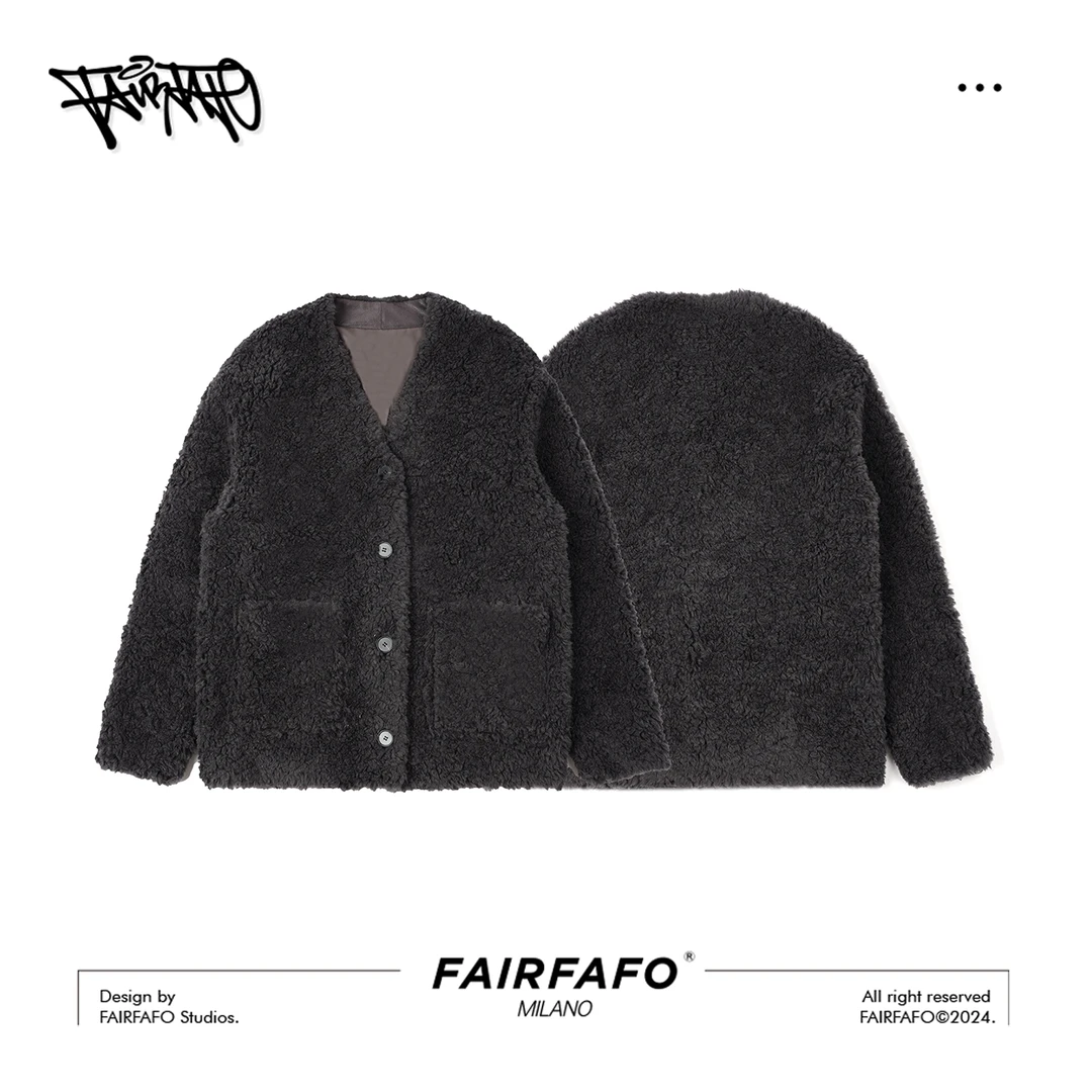 林肉肉【V领气质羊羔绒外套】绵羊毛LG4WD0158