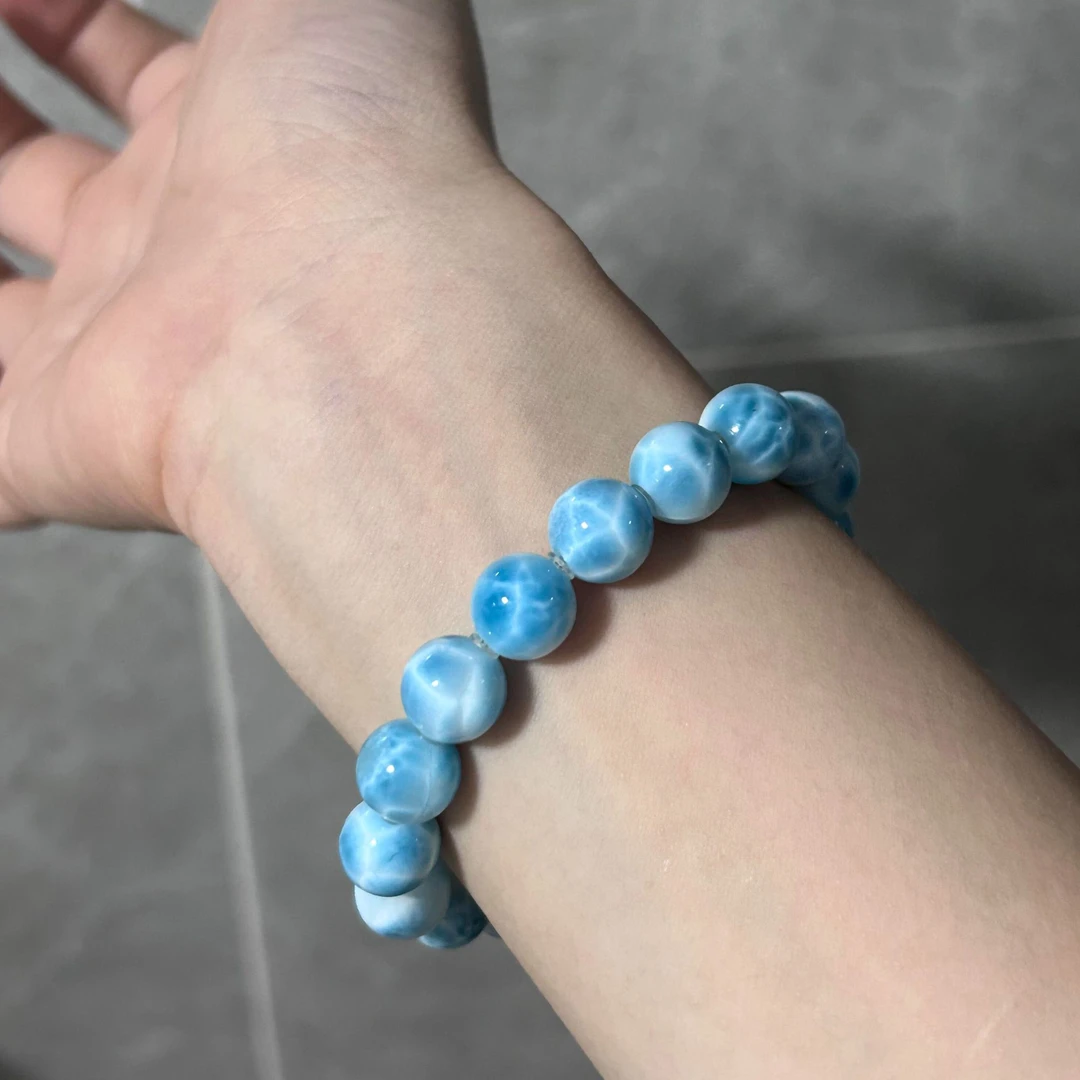 收藏级海纹石天然多米尼加拉利玛高瓷玉化手串女款礼物多样性发一