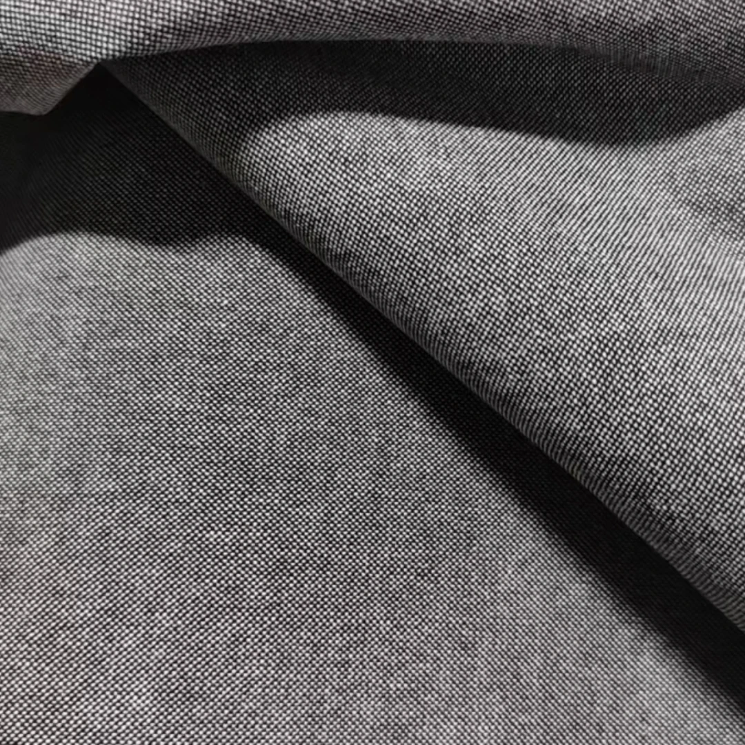 浅灰色羊毛混纺牛仔服装外套面料 幅宽155CM