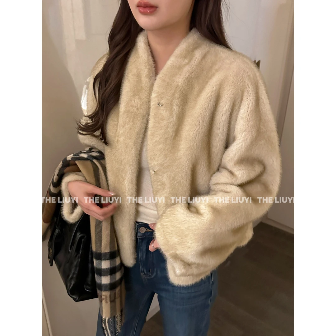 【LIUYI】凡尔赛~冬季立领环保水貂短款气质外套512214