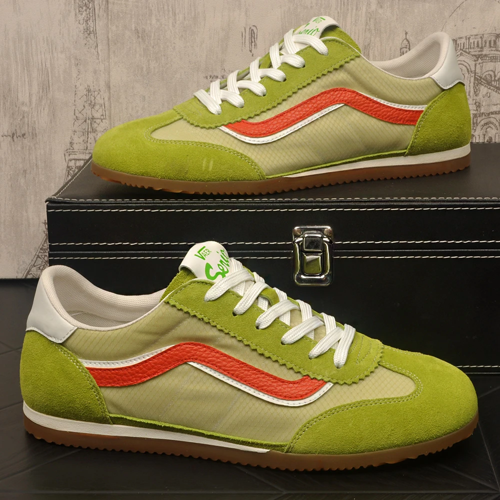 夏季平跟舒适牛皮阿甘鞋男款磨砂皮时尚百搭休闲鞋软底真皮开车鞋