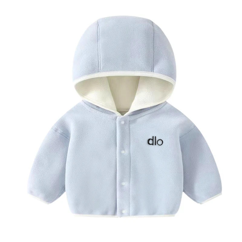 [林姐】柏莉绒上衣儿童打底衫秋冬季宝宝上衣男女童连帽卫衣休闲