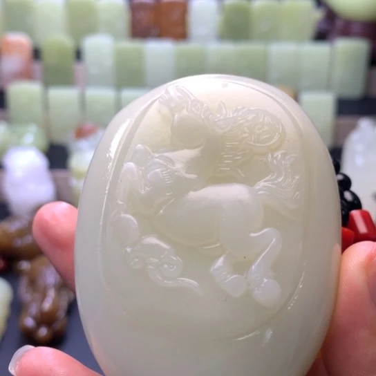 石材方解石手把件