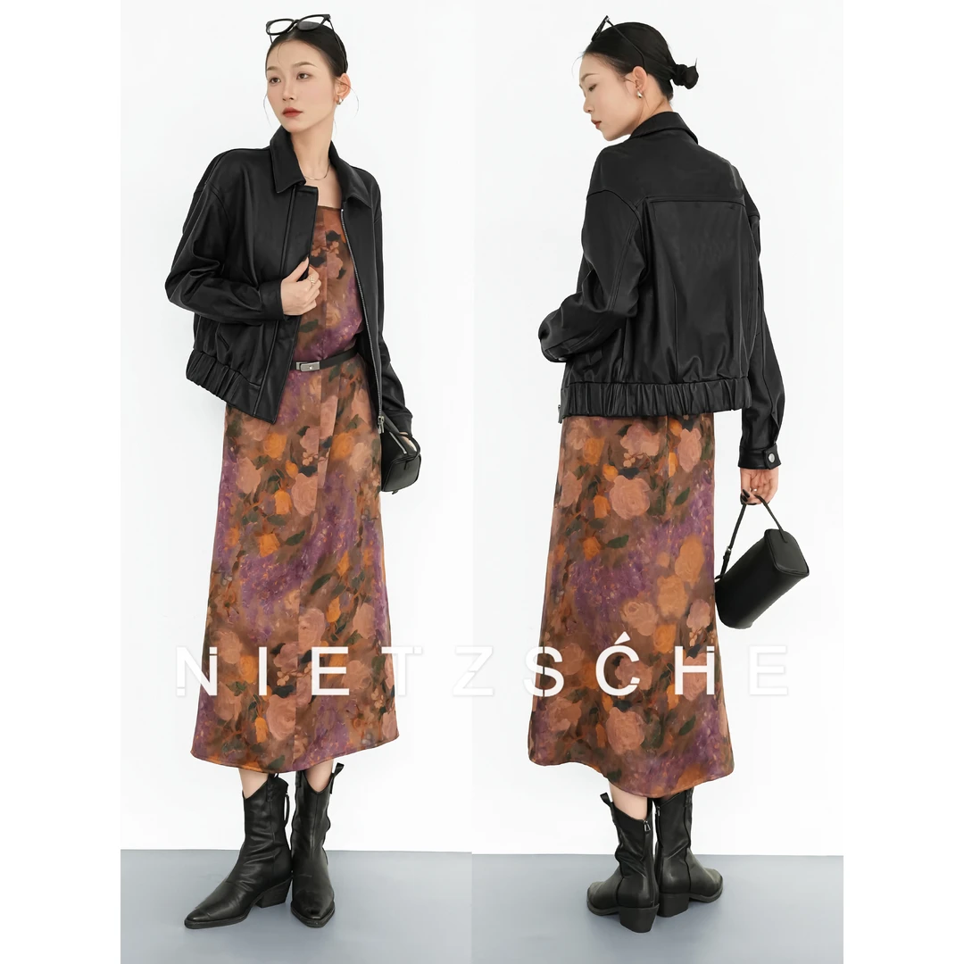 Nietzsche｜梨花皮衣｜1oo%进口奢级植鞣绵羊皮真皮廓形夹克61931