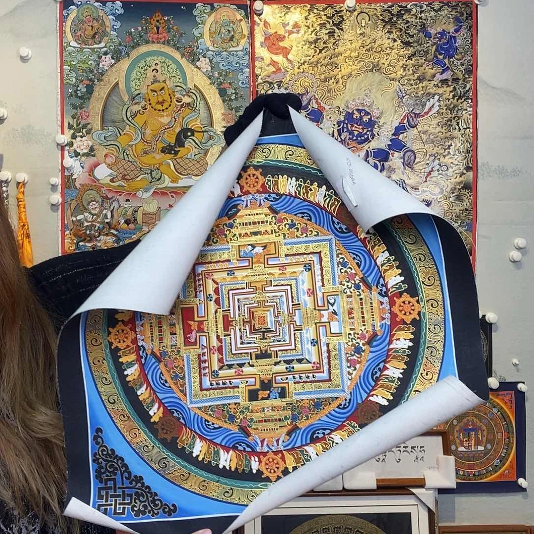 卷轴画纯手绘唐卡坛城50厘米左右