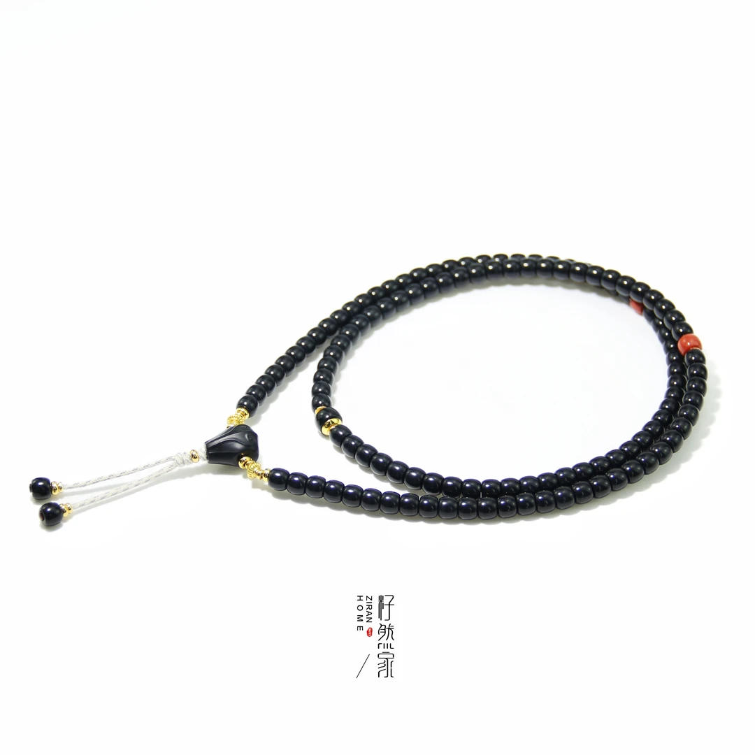 天然和田玉墨玉精工直切极限弧长链6mm+个性简约复古百搭国风