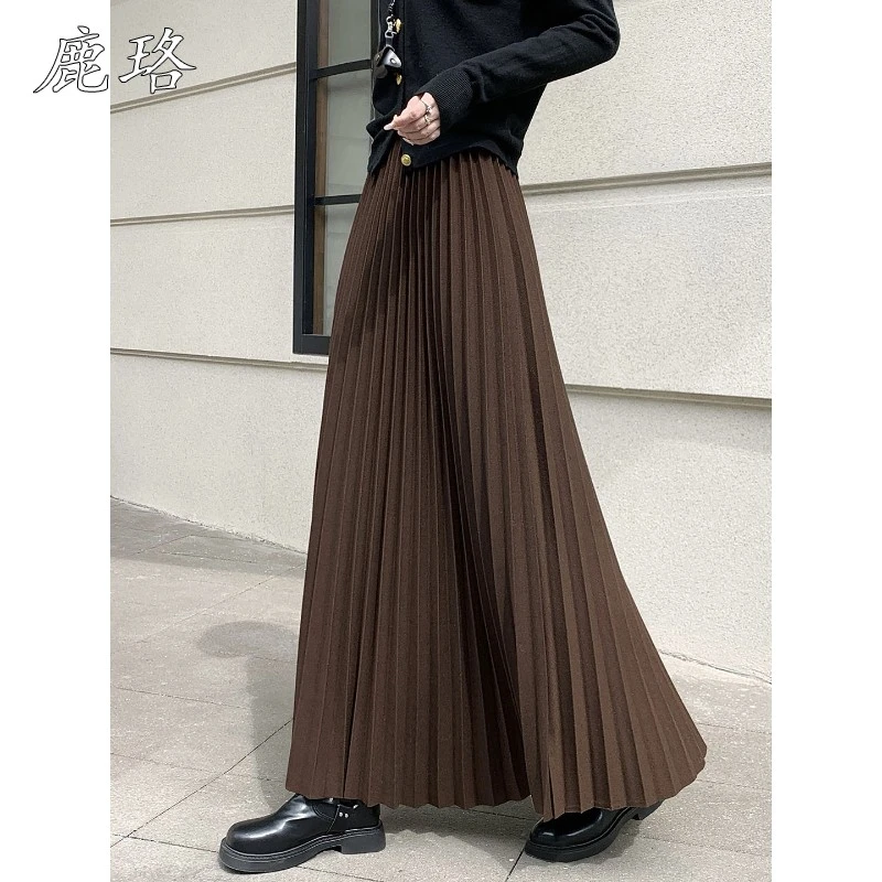 加厚毛呢百褶半身裙女2025秋冬梨形身材遮胯显瘦垂感a字大摆长裙
