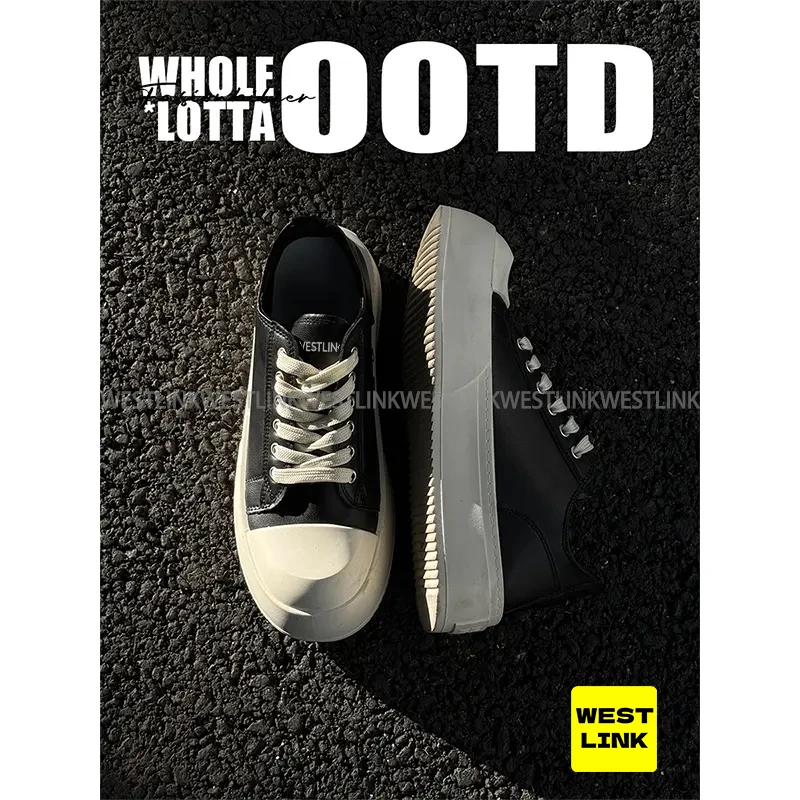 【双11好物】WesTlinK西遇德比板鞋学生软底轻便增高经典百搭休闲鞋