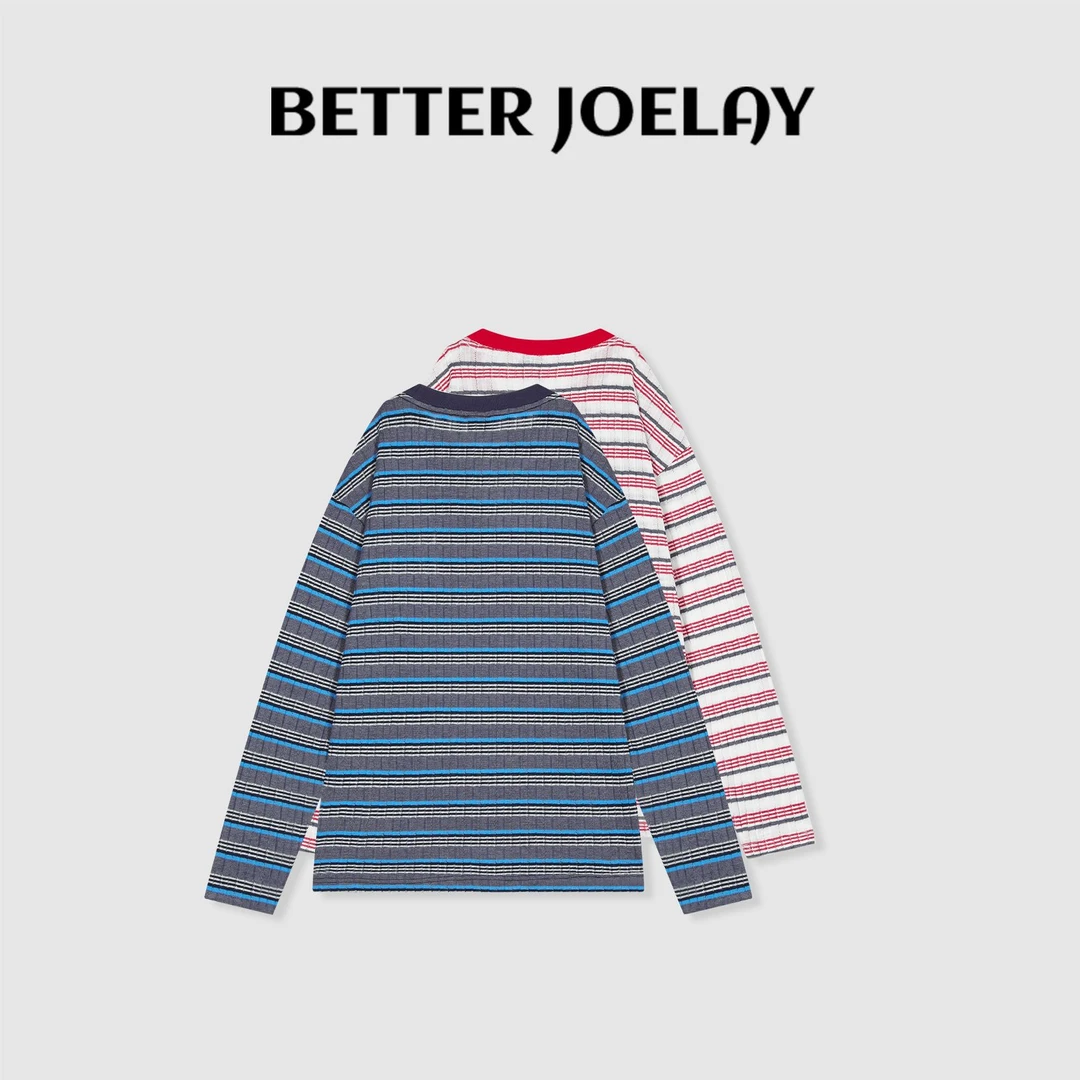 BETTER JOELAY-【宇宙线条】时尚百搭T恤长袖慵懒简约KH3570