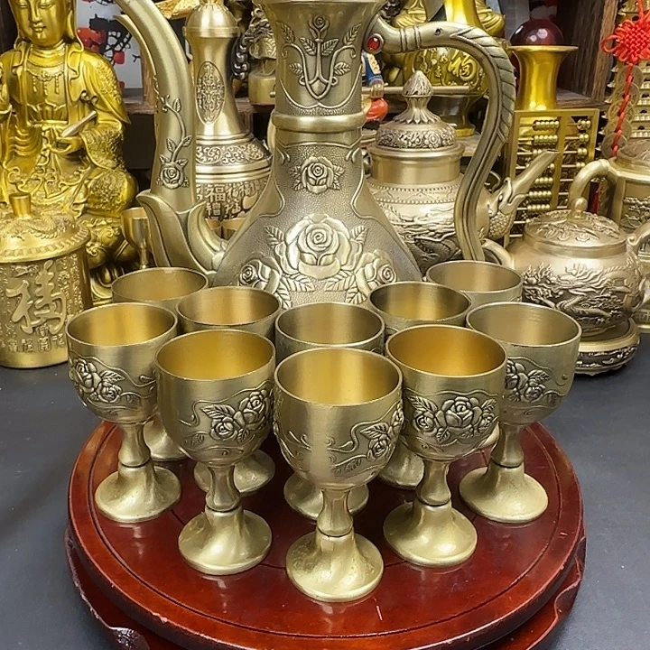 铜一壶十个杯11件