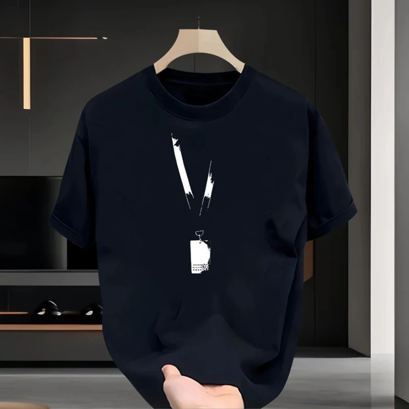 仓石一树潮牌创意工卡T恤男士短袖夏季凉感2025新款宽松大码休闲