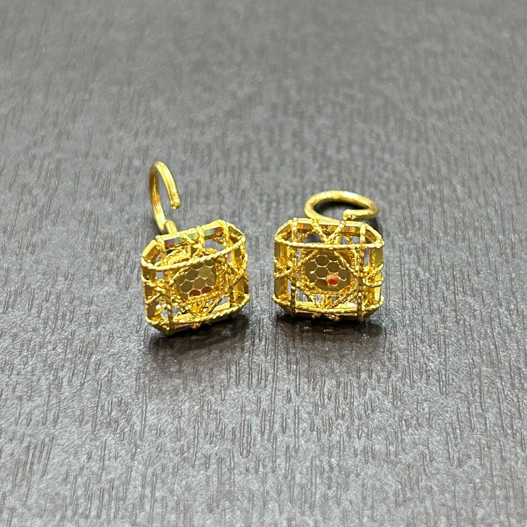 【店长专享】足金999投资金攒黄金方糖耳钉ZBHJE740克重多退少补