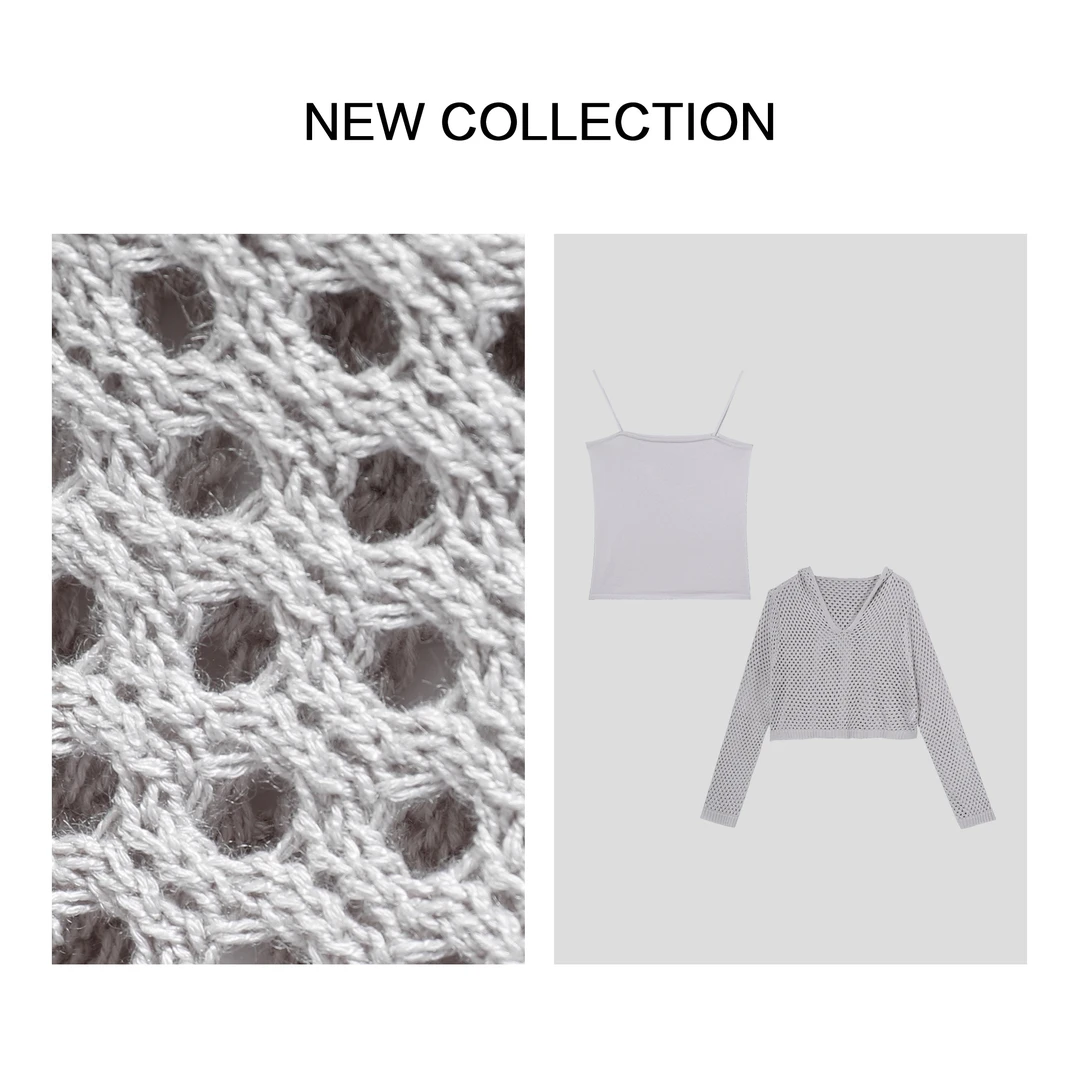 【小依专享】X3F39005B 女士长袖线衣与潮流背心组合装-9005