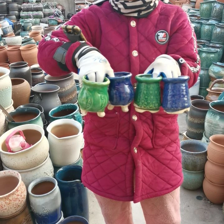 红陶瑕疵随机八个盆子