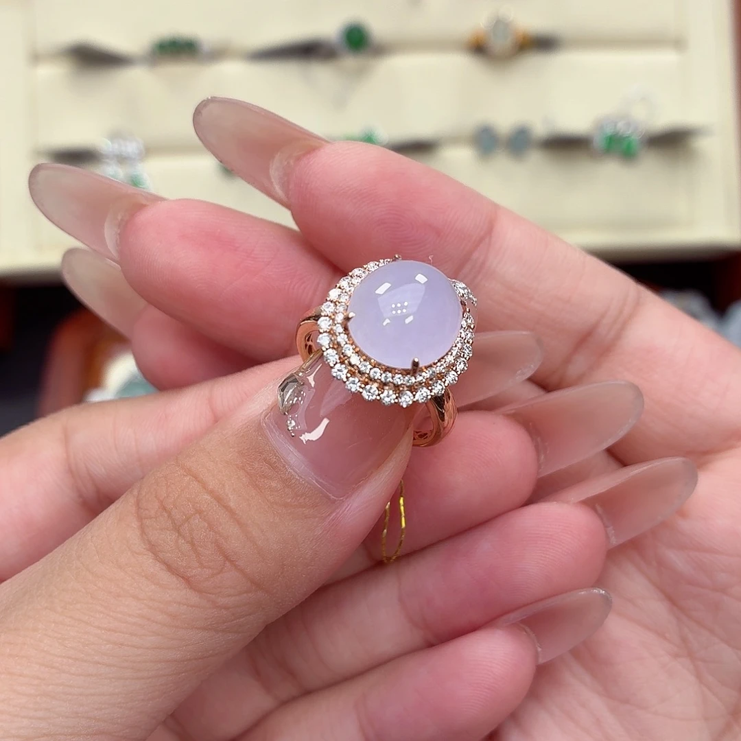 吊坠(不含链)18K金镶嵌翡翠